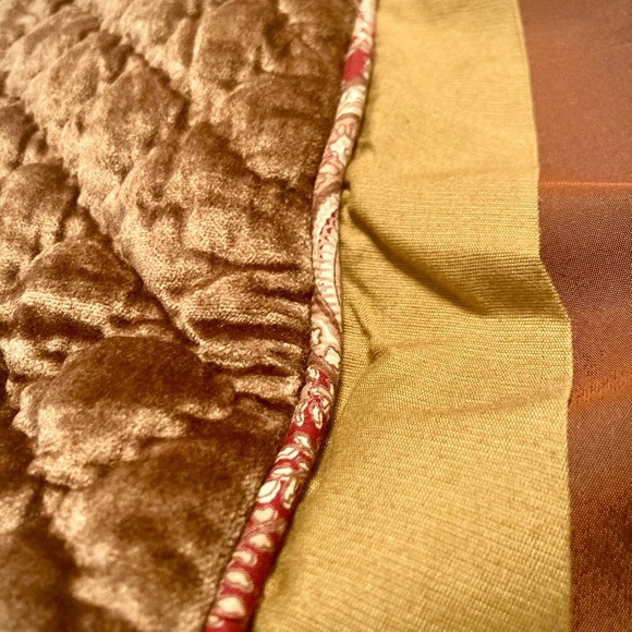 Victorian Heart Company quilted brown velvet throw pillow covers Boho Chic three - Picture 4 of 10